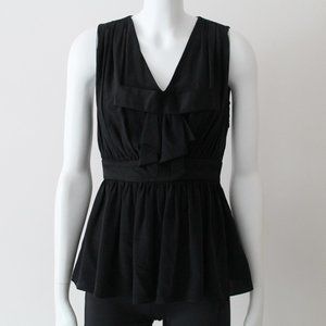 Prabal Gurung Bow Black Silk Blouse Top Size 0
